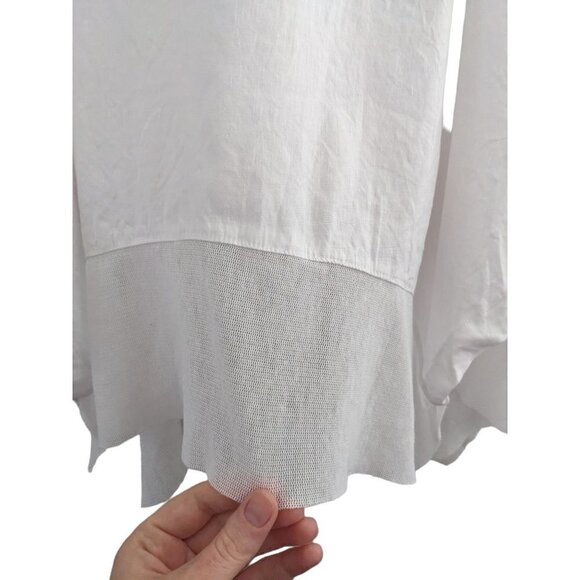 For Cynthia Linen Lagenlook Mixed Media Beachy Dress Size S - Picture 4 of 10